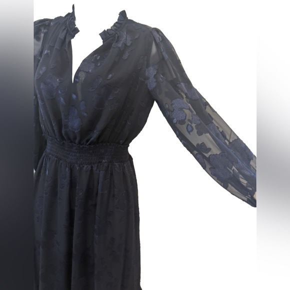 Soshanna Midnight Blue Floral Lace Dress - Picture 7 of 10